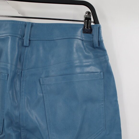 Miaou Pants Womens Large Vegan Leather Ankle Straight Leg High Rise Flat Front - Picture 4 of 11